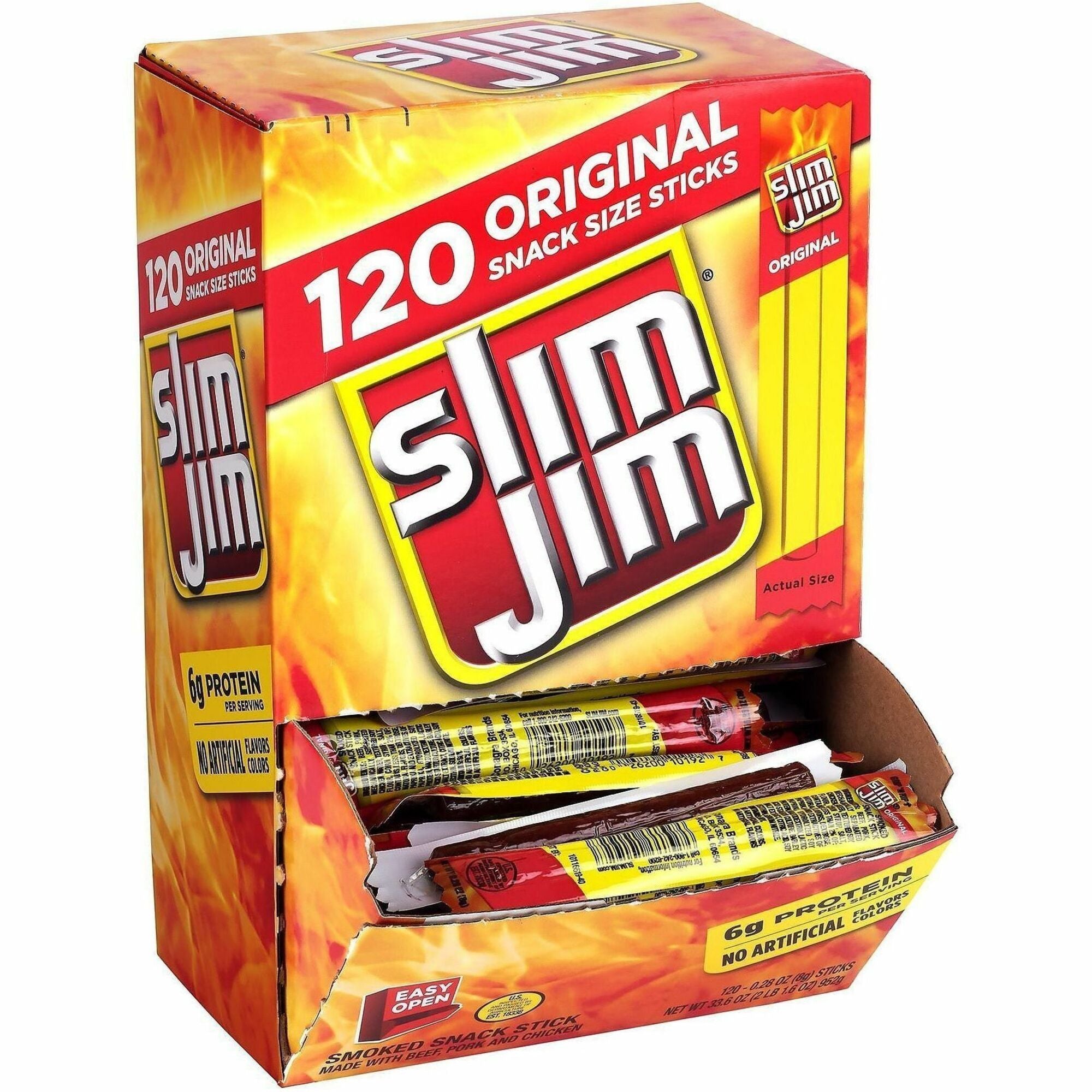 Individually Wrapped - Original Beef Jerky, Smoky - 0.28 oz - 120/Bag - 1 Carton