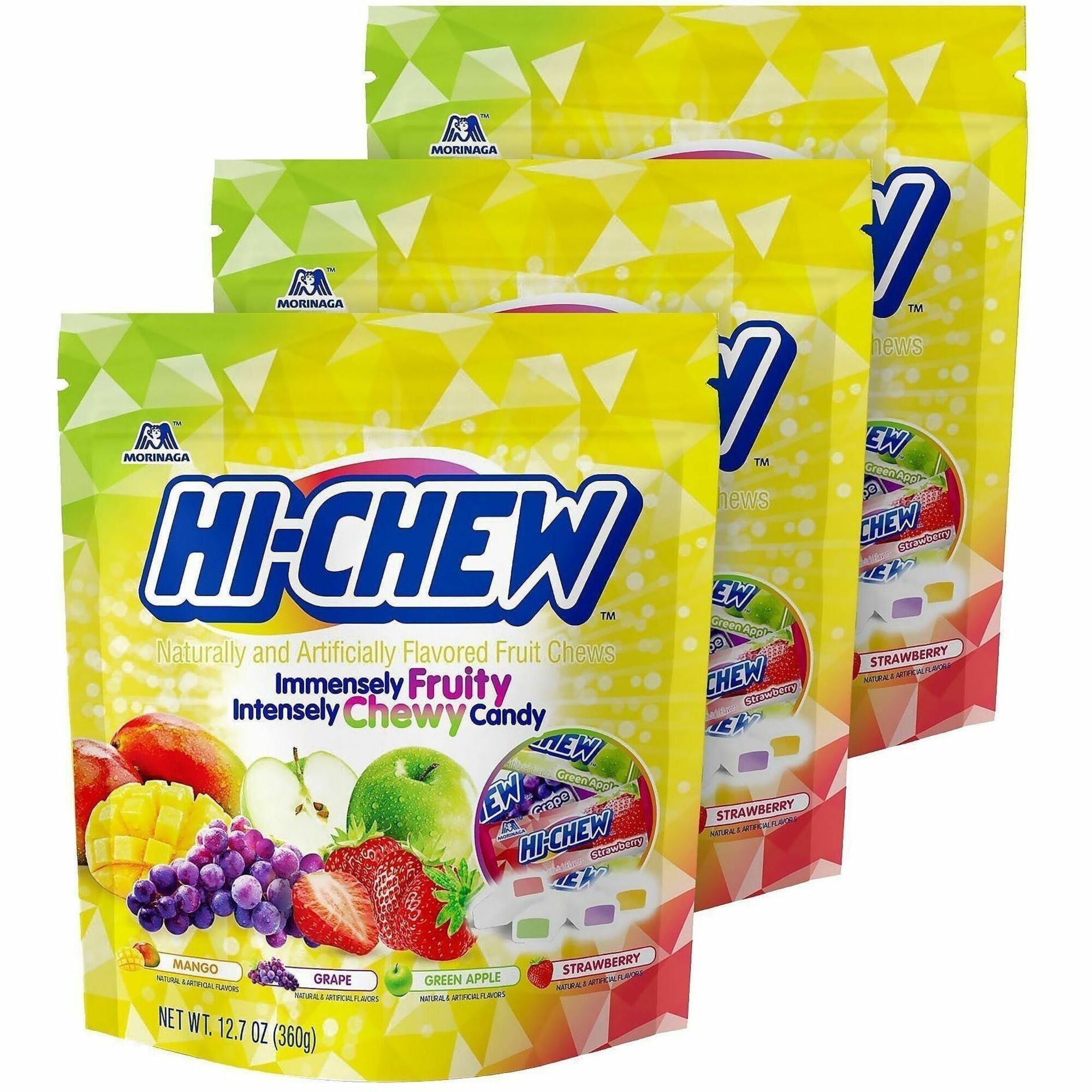 Strawberry, Green Apple, Mango, Grape - Individually Wrapped - 12.70 oz - 3 /Bag - 1 Carton