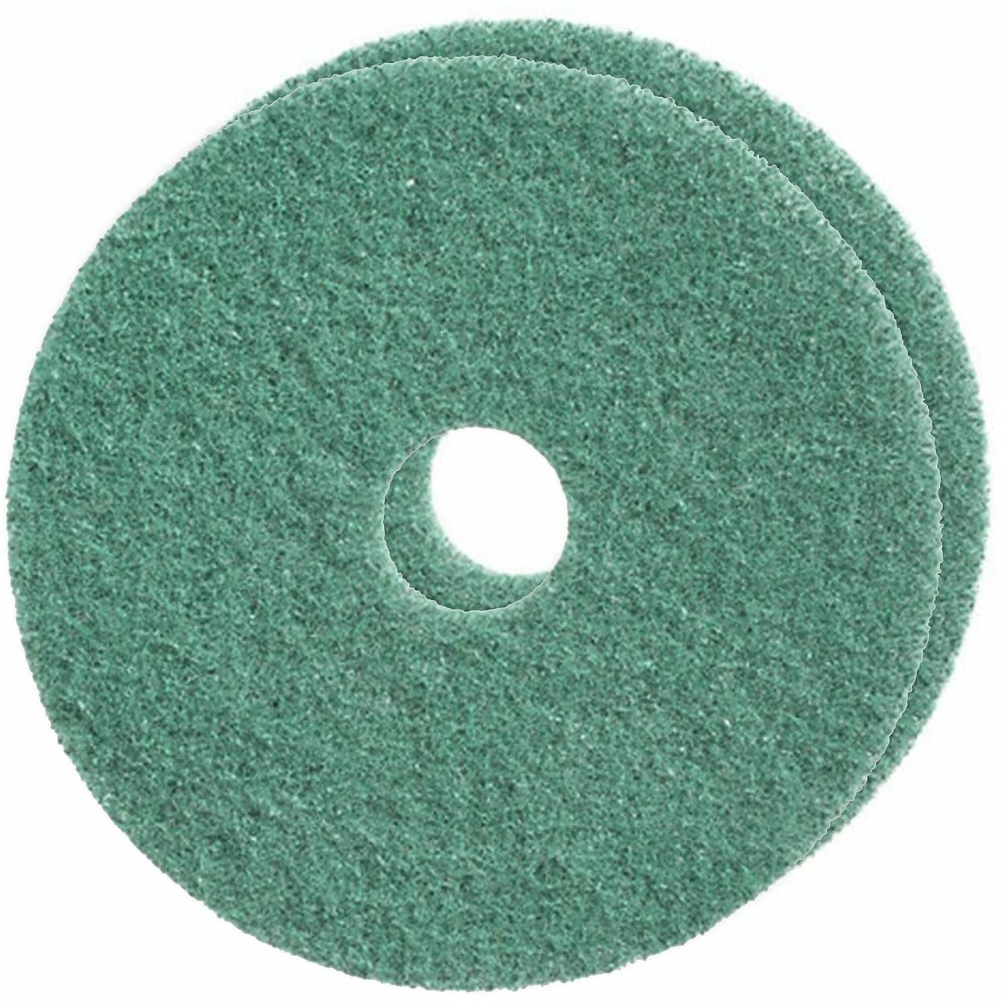 TASKI Twister Diamond Floor Pads, Green, 14" x 20", 2 Pack