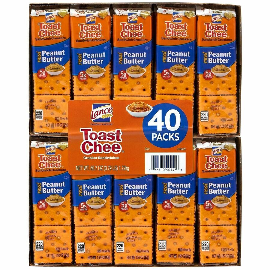 Individually Wrapped - Peanut Butter - 1.50 oz - 40/Bag - 1 Carton