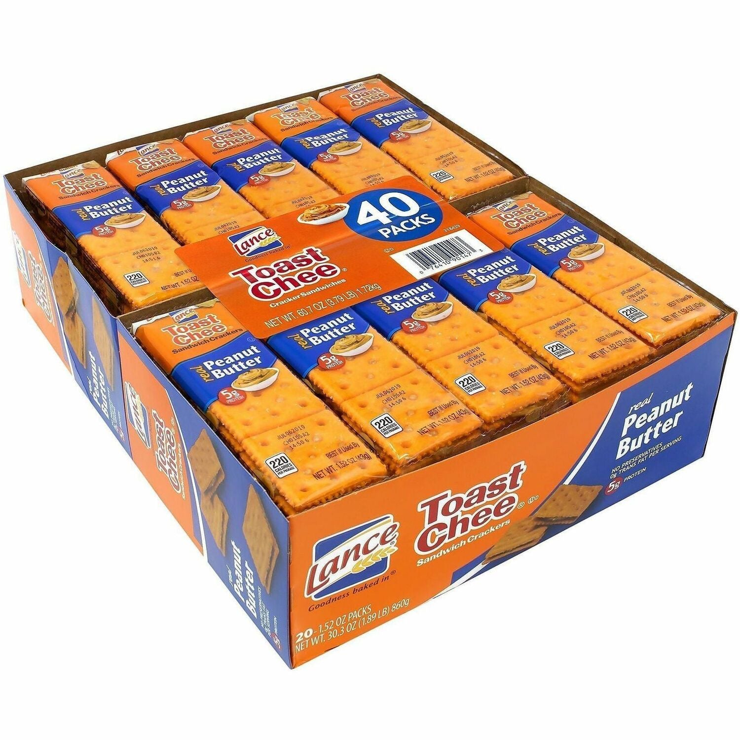 Individually Wrapped - Peanut Butter - 1.50 oz - 40/Bag - 1 Carton