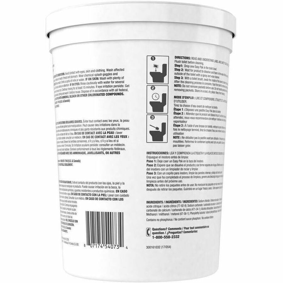 For Multi Surface, Multipurpose - Ready-To-Use/Concentrate - Powder - 0.50 oz (0.03 lb) - 99 pH - Lavender, Fresh Floral Scent - Recommended For: Odor Remover - Caustic-free, Easy to Use, Odor Resistant, Phosphorous-free - Blue - 90 Packs/Tub - 2 / Carton