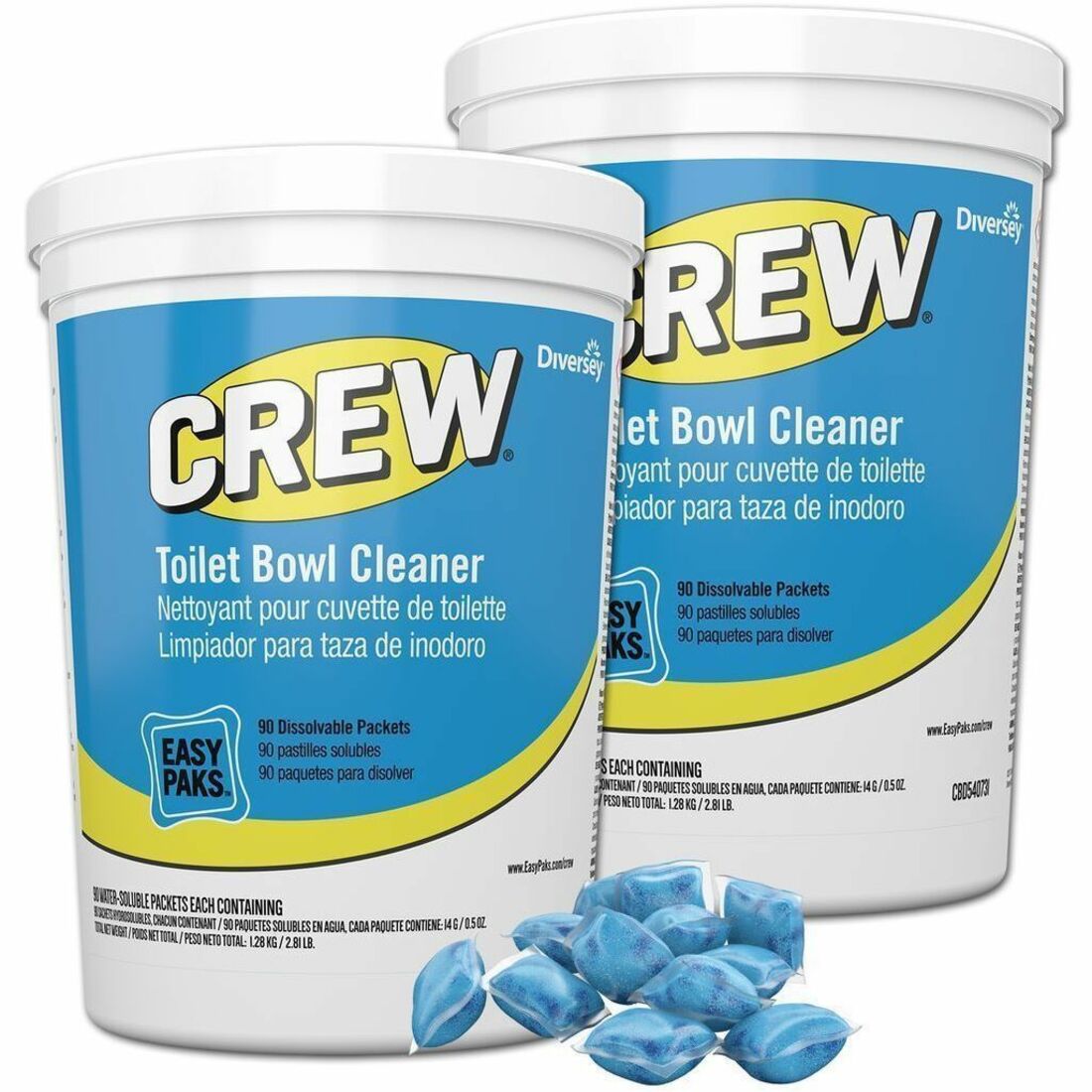 For Multi Surface, Multipurpose - Ready-To-Use/Concentrate - Powder - 0.50 oz (0.03 lb) - 99 pH - Lavender, Fresh Floral Scent - Recommended For: Odor Remover - Caustic-free, Easy to Use, Odor Resistant, Phosphorous-free - Blue - 90 Packs/Tub - 2 / Carton