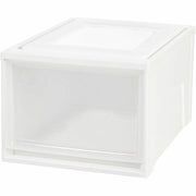 IRIS Stackable Storage Box Drawer, 19.6" x 15.7" x 11.5", 10.85 Gallon, White/Clear, 1 Each
