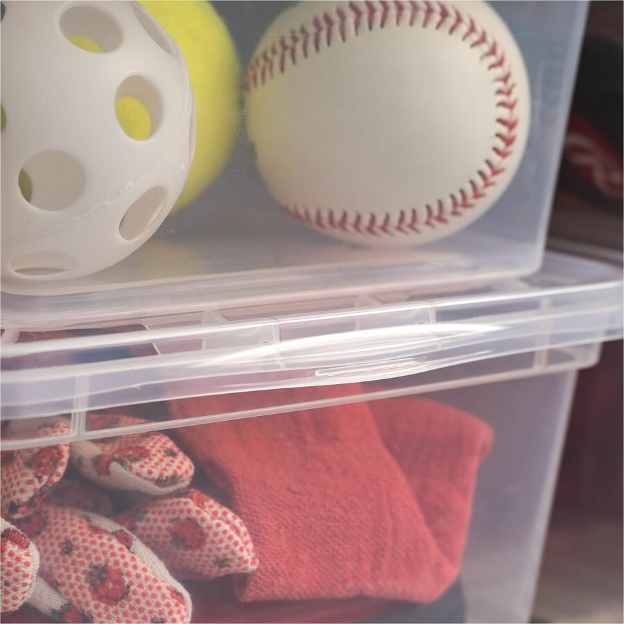 External Dimensions: 14.3" Length x 8.3" Width x 4.9" Height - 1.50 gal - Lid Closure - Stackable - For Toy, School Supplies - 1 Each