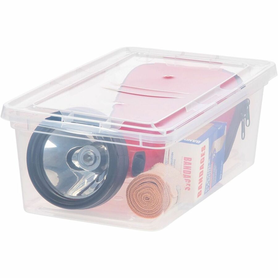 External Dimensions: 14.3" Length x 8.3" Width x 4.9" Height - 1.50 gal - Lid Closure - Stackable - For Toy, School Supplies - 1 Each