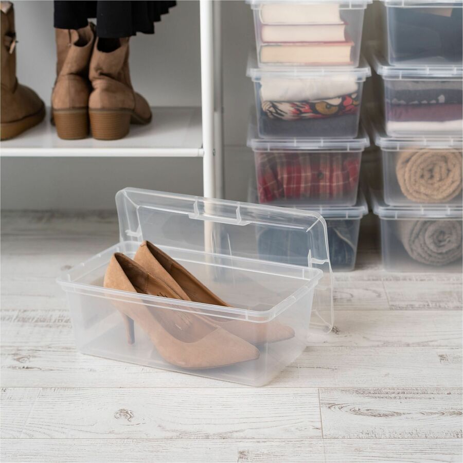 External Dimensions: 14.3" Length x 8.3" Width x 4.9" Height - 1.50 gal - Lid Closure - Stackable - For Toy, School Supplies - 1 Each