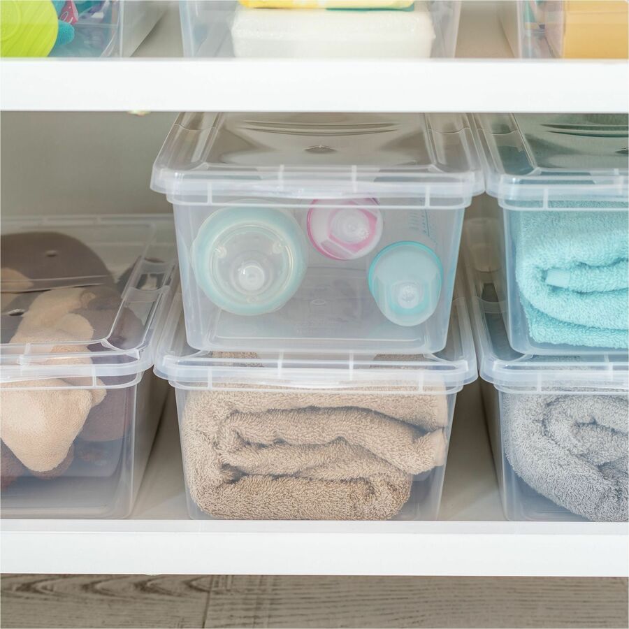 External Dimensions: 14.3" Length x 8.3" Width x 4.9" Height - 1.50 gal - Lid Closure - Stackable - For Toy, School Supplies - 1 Each