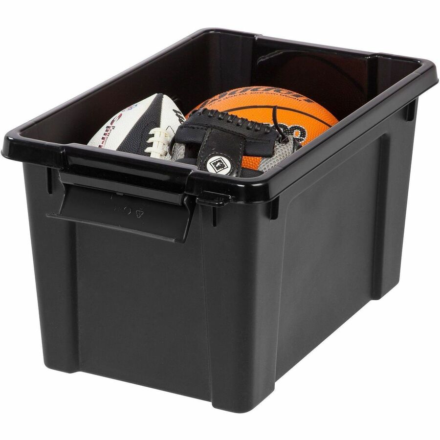 Internal Dimensions: 13.75" Length x 8.50" Width x 9.50" Height - External Dimensions: 18.1" Length x 11.6" Width x 10.4" Height - 5 gal - Lid, Buckle Closure - Heavy Duty - Stackable - Black, Green - For Shoes, Makeup - 1 Each