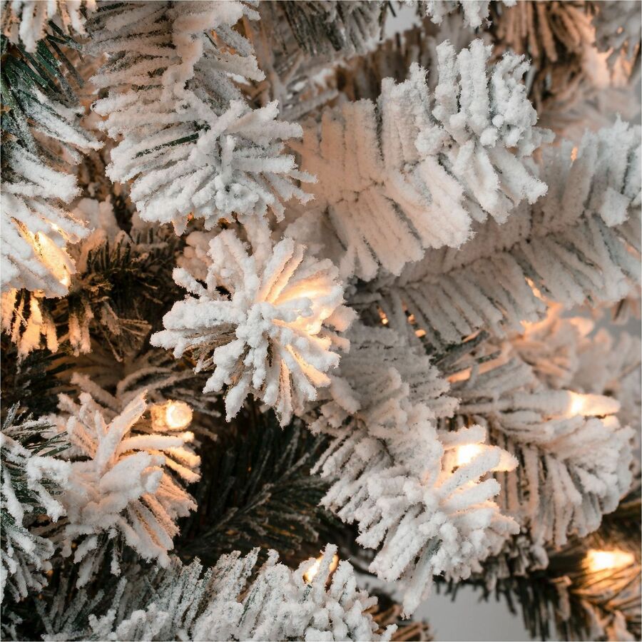 National Tree Acacia Pre-Lit Christmas Tree, 6 ft, Green, 1 Each, Slim Profile, 250 Clear Lights, Hinged Branches, Folding Metal Stand Included