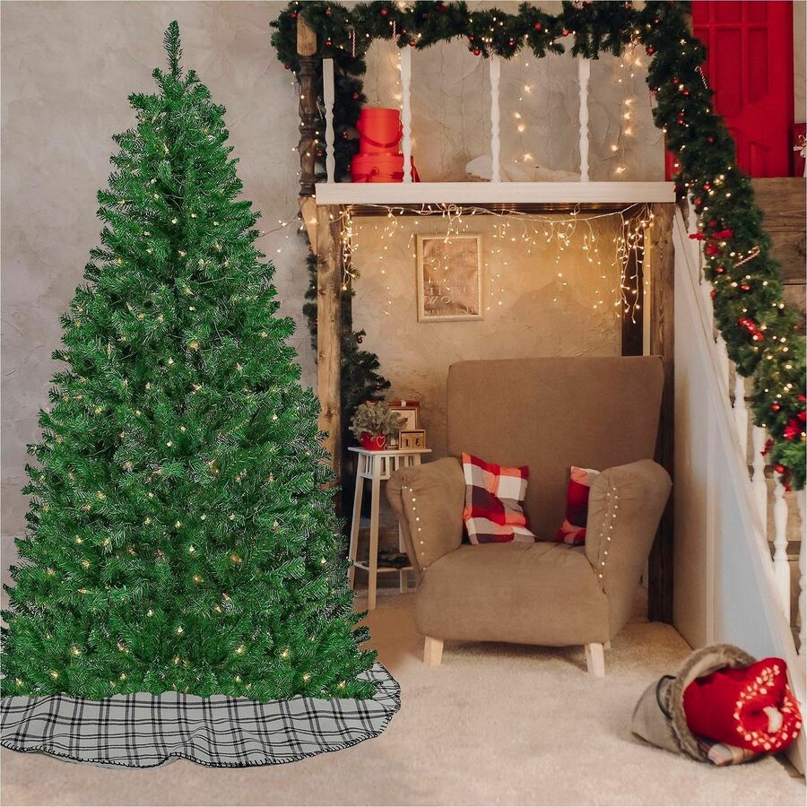 National Tree Acacia Pre-Lit Christmas Tree, 6 ft, Green, 300 Clear Lights, Includes 1 Tree with Sturdy Metal Stand