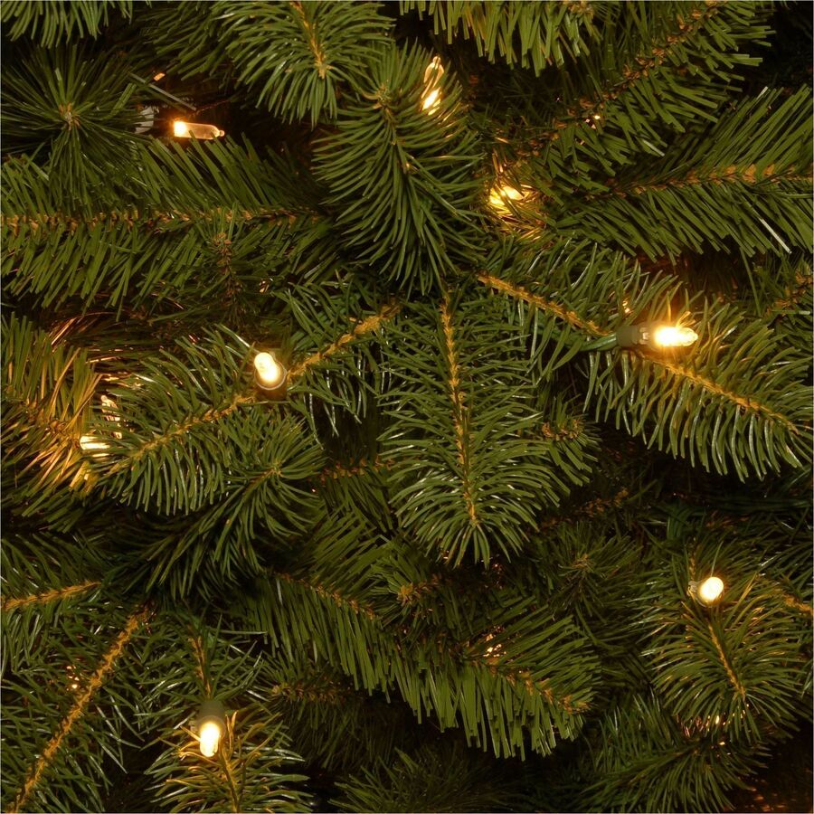 National Tree Downswept Douglas Fir Slim Christmas Tree, 90" Height, 32" Width, 350 Dual Color LED Lights, Green, 1 Each