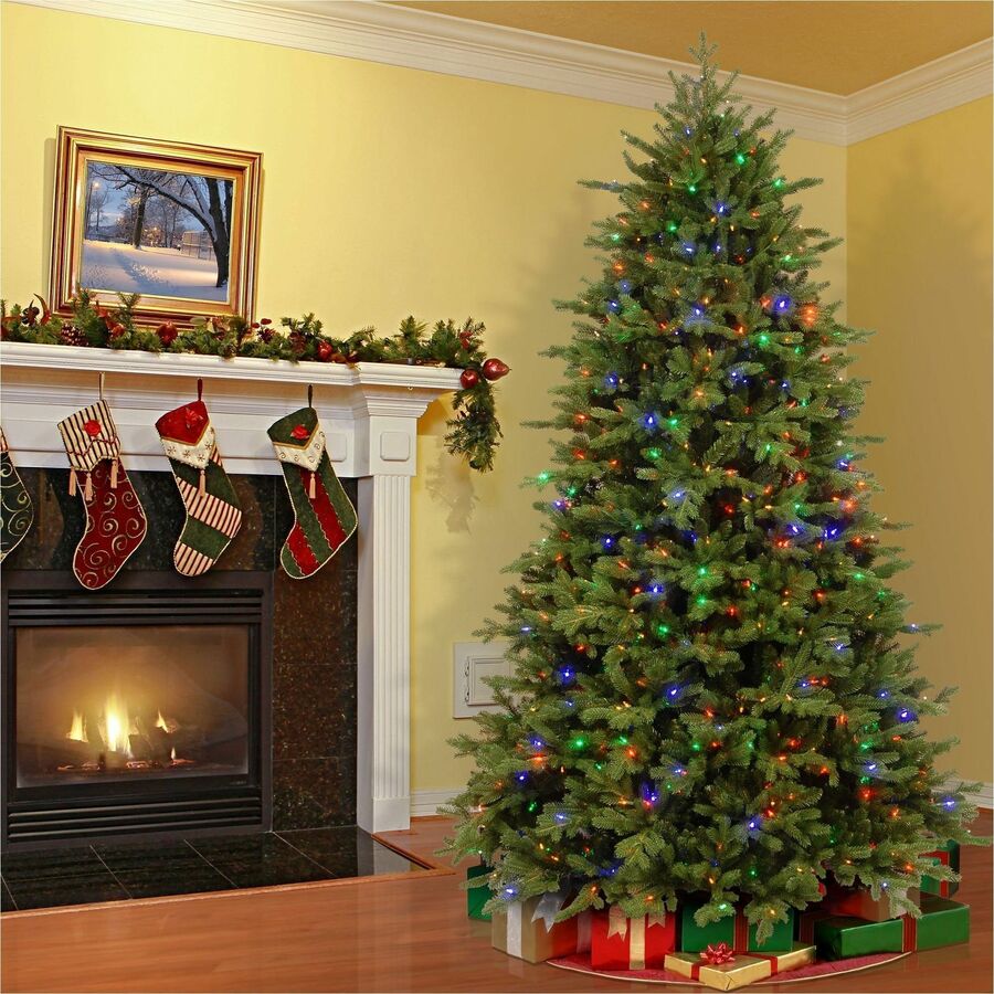 National Tree Princeton Fraser Fir Christmas Tree, 7.5 ft, Green, Pre-lit with 800 Dual-Color LED Lights, 1 Each
