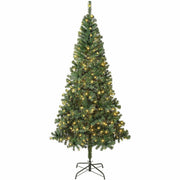 National Tree Linden Spruce Christmas Tree, 7.5 ft, Green, Pre-Lit with 400 Warm White LED Lights, 1,200 Branch Tips, Includes Sturdy Metal Folding Stand, 1 Each