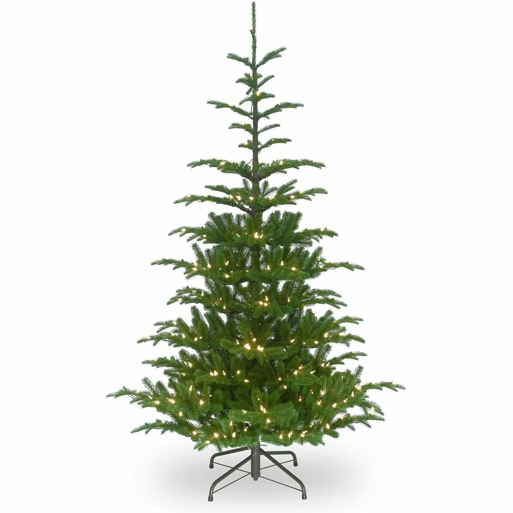 National Tree 6.5-Foot Norwegian Spruce Christmas Tree with 650 Clear Lights, Green, Includes Metal Stand, 1 Each