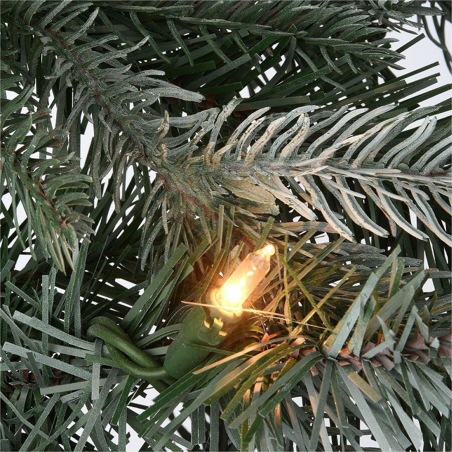 National Tree Arctic Spruce Garland, 9 ft, Green, Pre-Lit with 50 Clear Lights, Includes Pine Cones, 1 Each
