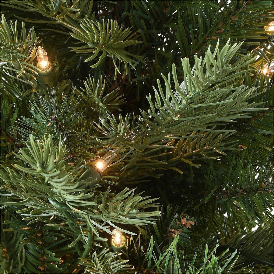 National Tree Nordic Spruce Christmas Tree, 3 ft, Green, Pre-Lit with 100 Clear Lights, Includes Sturdy Folding Metal Stand, Spare Bulbs, Fuses, and Burlap Bag Base, 1 Each