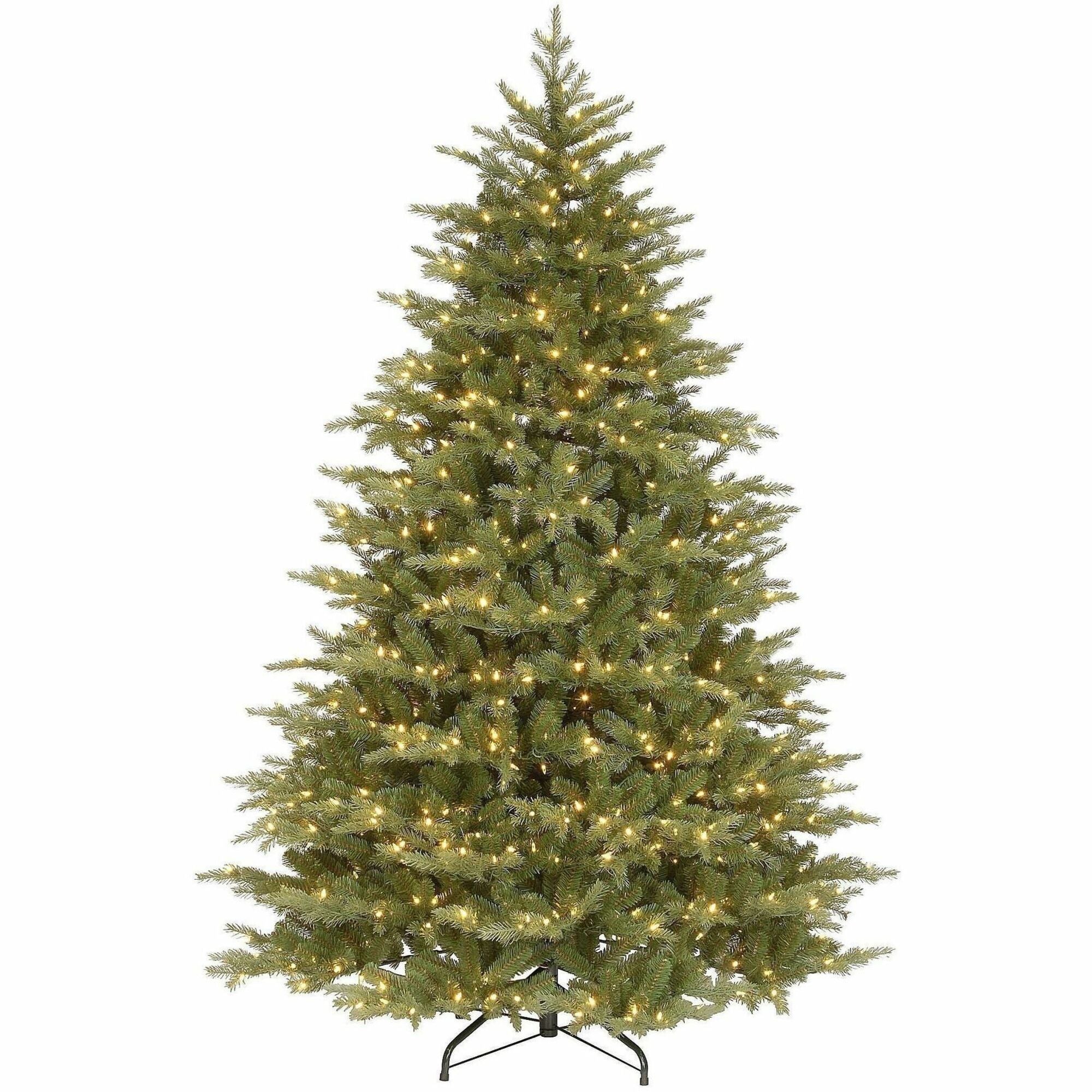 National Tree Nordic Spruce Christmas Tree, 7.5 ft, Green, 900 Clear Lights, 5,230 Branch Tips, 69" Diameter, 1 Each