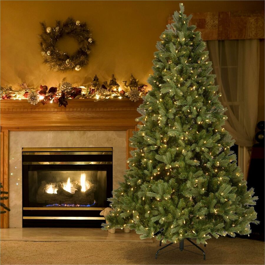 National Tree Downswept Douglas Fir Christmas Tree, 90" Height, 59" Width, Green, 750 Dual Color LED Lights, 1 Each