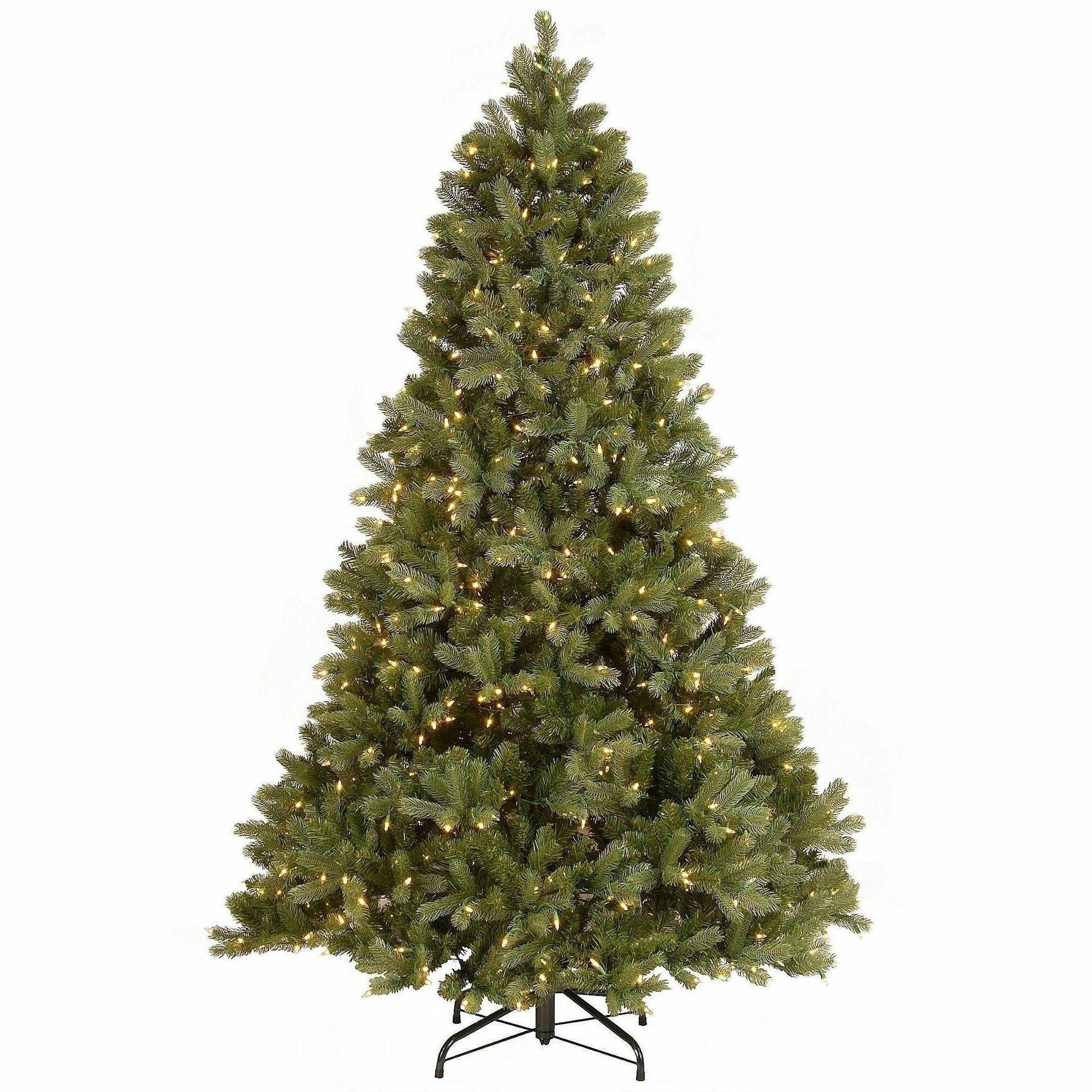 National Tree Downswept Douglas Fir Christmas Tree, 90" Height, 59" Width, Green, 750 Dual Color LED Lights, 1 Each
