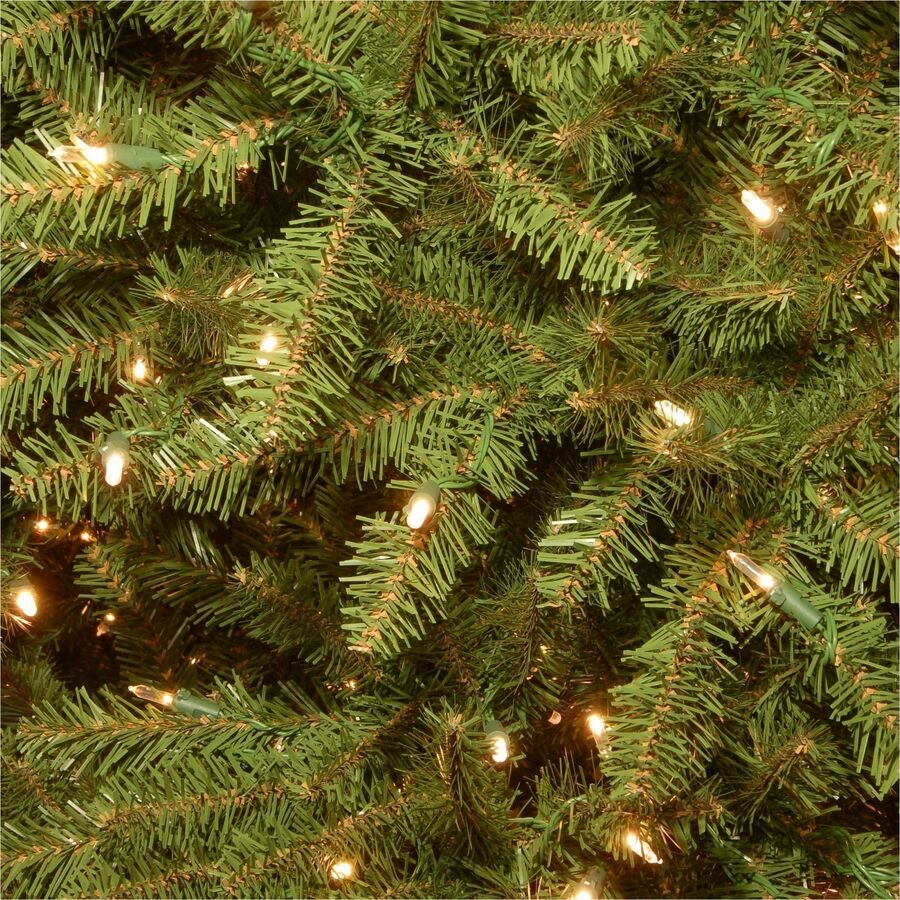 National Tree Dunhill Fir Christmas Tree, Green, 78" Height x 52" Width x 52" Depth, Dual Color LED Lights, Includes 1 Tree, Metal Stand, and Foot Pedal Switch