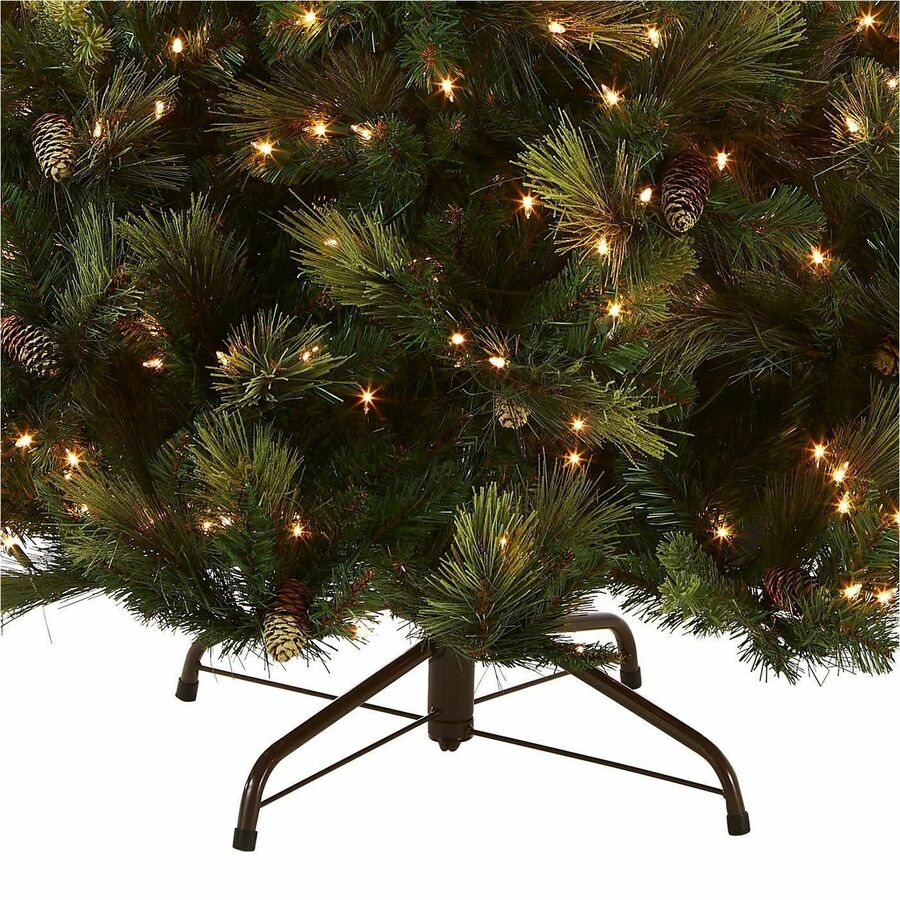 National Tree Carolina Pine Pre-Lit Christmas Tree, 7.5 ft, Green, 750 Clear Lights, Includes Metal Stand, 1 Each