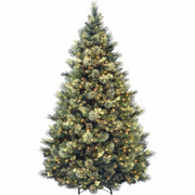 National Tree Carolina Pine Pre-Lit Christmas Tree, 7.5 ft, Green, 750 Clear Lights, Includes Metal Stand, 1 Each