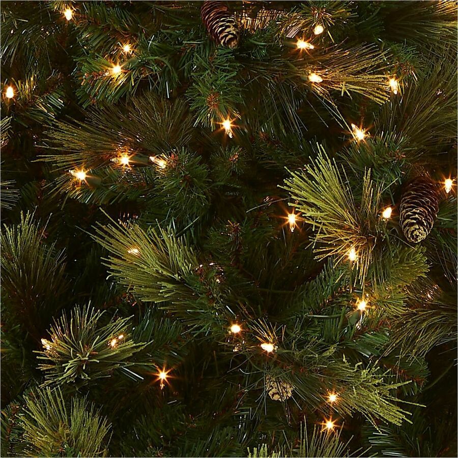 National Tree Carolina Pine Pre-Lit Christmas Tree, 7.5 ft, Green, 750 Clear Lights, Includes Metal Stand, 1 Each