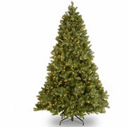 National Tree Downswept Douglas Fir Christmas Tree, Green, 78" Height x 49" Width, 1 Each, 750 Dual Color LED Lights, Includes Sturdy Folding Metal Stand and Foot Pedal Switch
