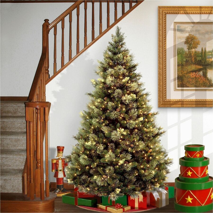 National Tree Carolina Pine Pre-Lit Christmas Tree, 6.5 ft, Green, 650 Clear Lights, 1 Each