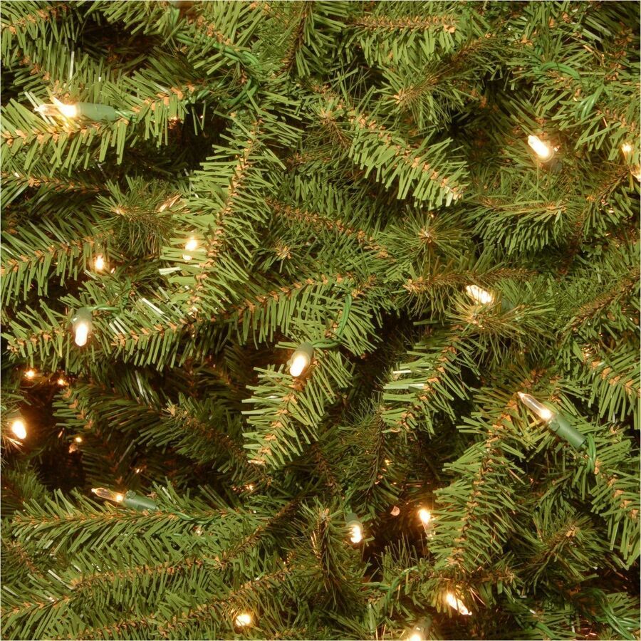 National Tree Dunhill Fir Christmas Tree, Green, 7.5 ft, Pre-Lit with White LED Lights, Includes Sturdy Metal Stand, 1 Each
