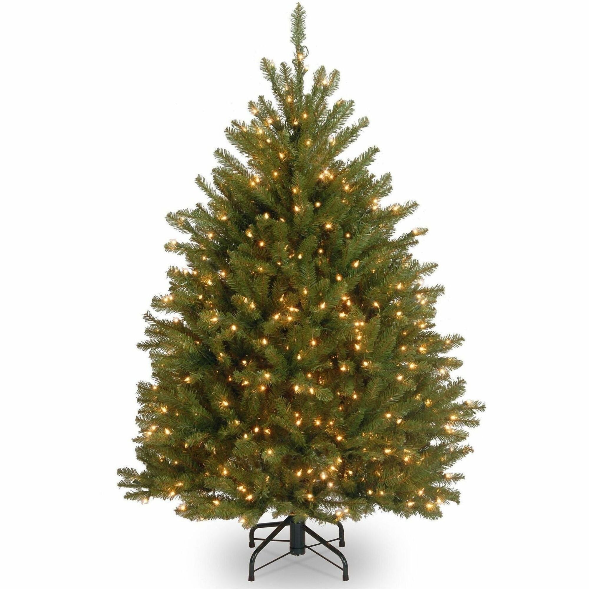 National Tree Dunhill Fir Christmas Tree, Green, 48" Height x 35" Width, Pre-strung Clear Lights, 1 Each