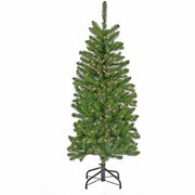 National Tree Kingswood Fir Slim Pencil Christmas Tree, Green, 54" Height x 24" Width, Pre-strung Clear Lights, Includes 1 Tree with Sturdy Metal Stand, Spare Bulbs and Fuses
