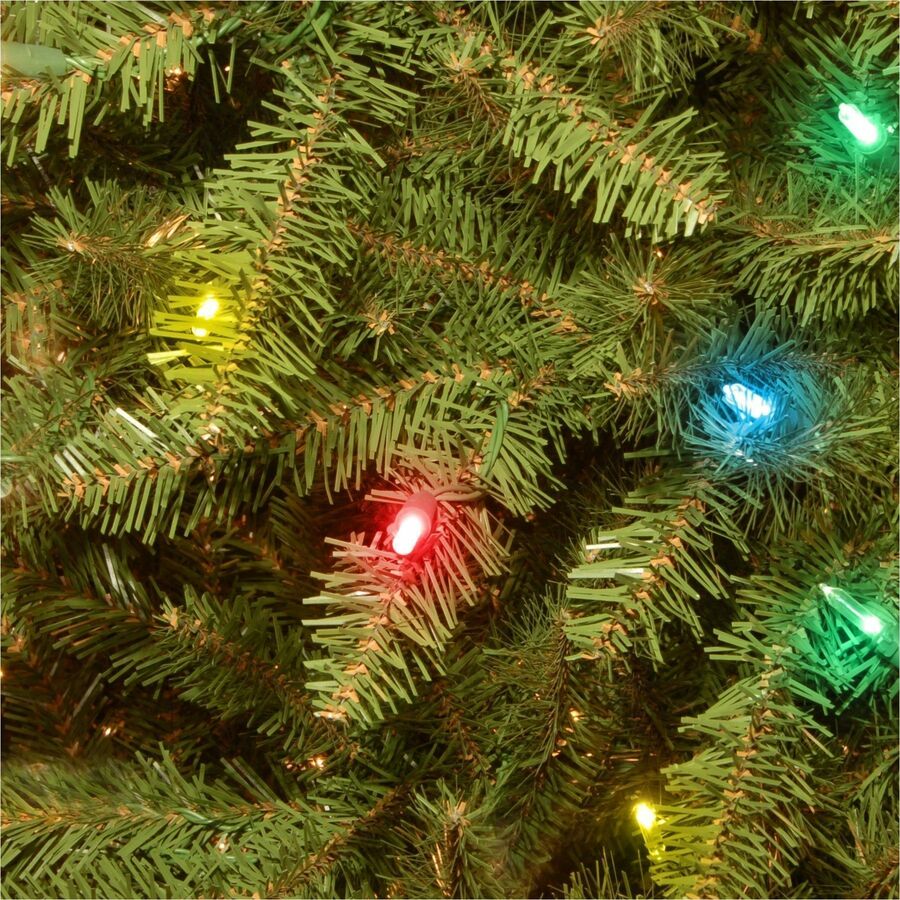 National Tree Dunhill Fir Christmas Tree, 54" Height, Green, Pre-lit Multicolor LED Lights, Includes 1 Tree, Metal Stand, Spare Bulbs and Fuses
