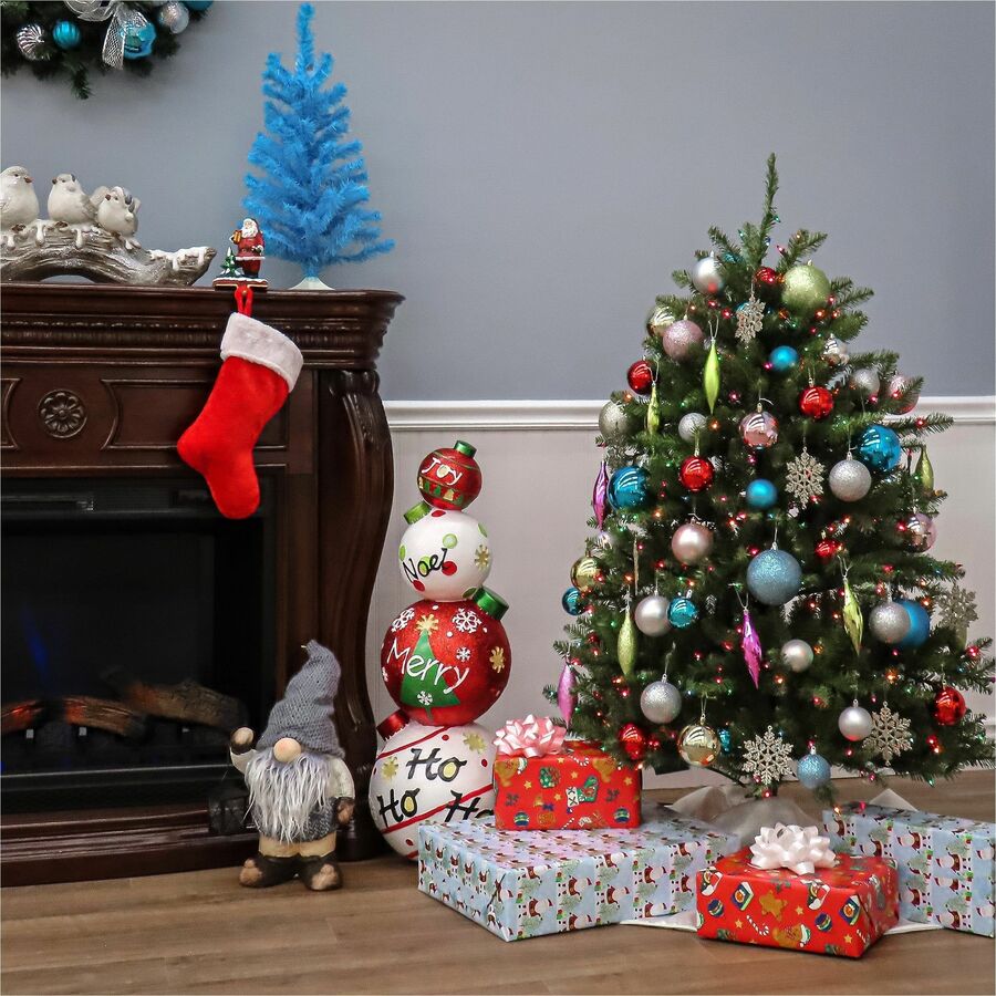 National Tree Dunhill Fir Christmas Tree, 54" Height, Green, Pre-lit Multicolor LED Lights, Includes 1 Tree, Metal Stand, Spare Bulbs and Fuses