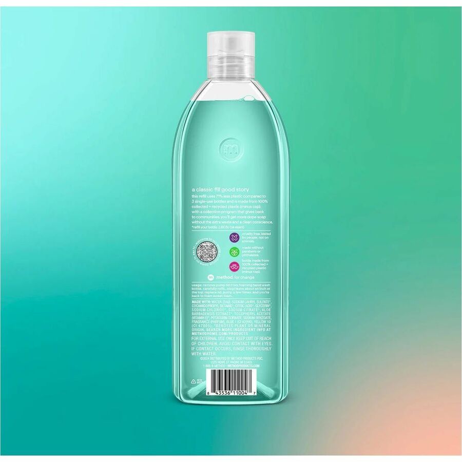 Method Waterfall Foaming Hand Wash Refill, Waterfall Scent, 28 fl oz, Blue, Cruelty-free, Paraben-free, Phthalate-free, 1 Each