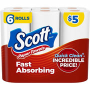 Scott Choose-A-Sheet Paper Towels, 62 Sheets per Roll, White, 6 Pack