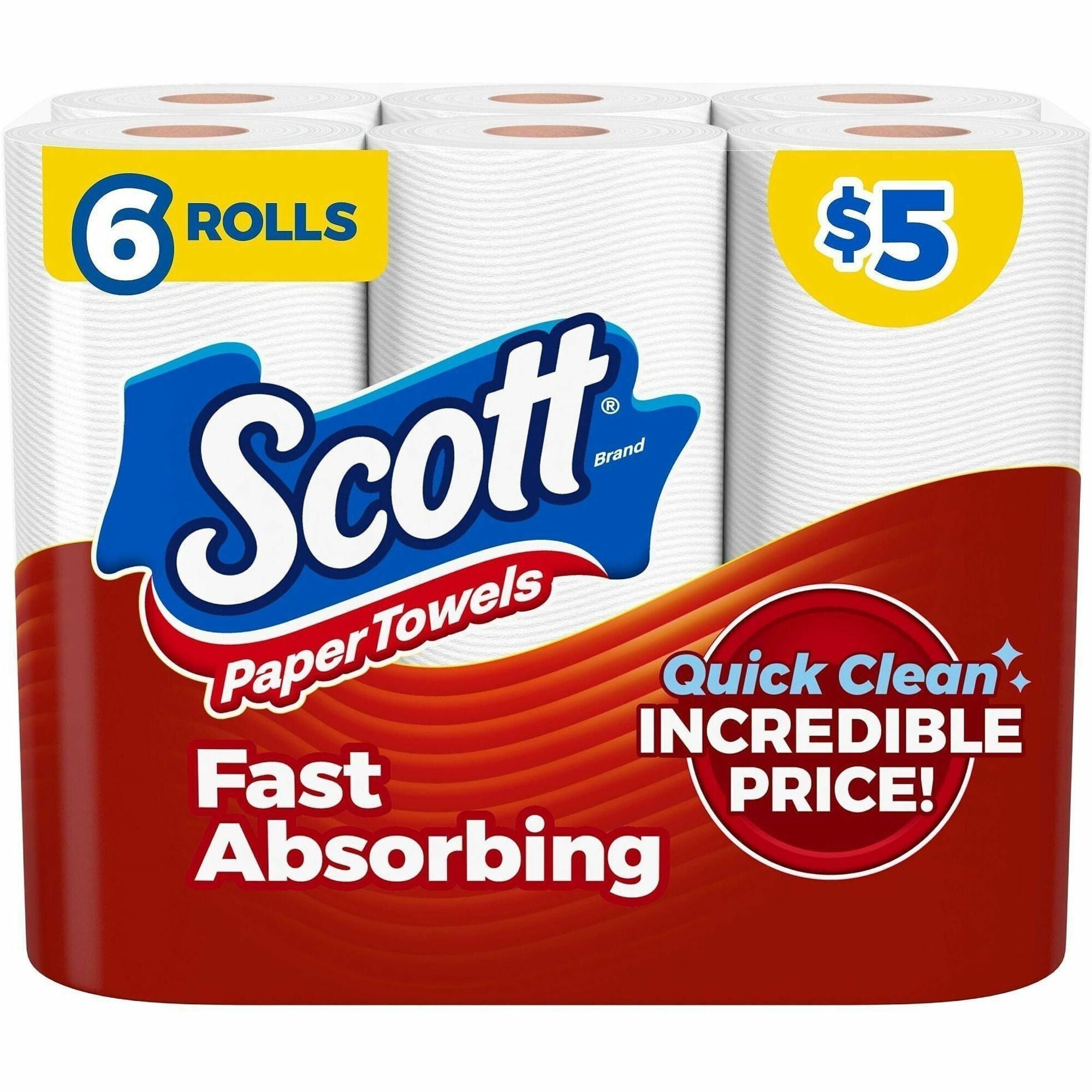 Scott Choose-A-Sheet Paper Towels, 62 Sheets per Roll, White, 6 Pack