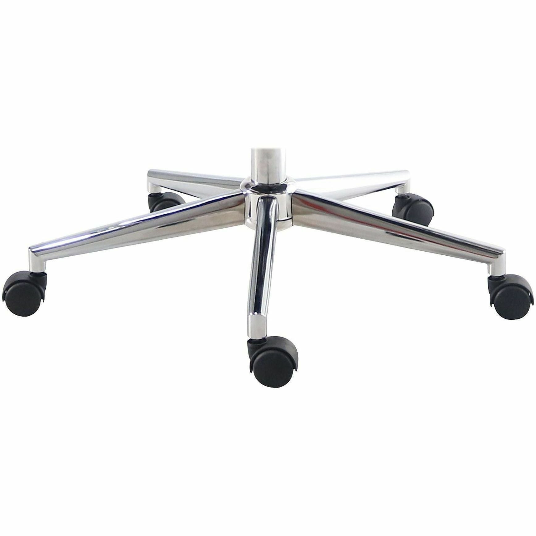 Chrome Frame Material - High Back - Black - Leather, Chrome - Armrest - 1 Each