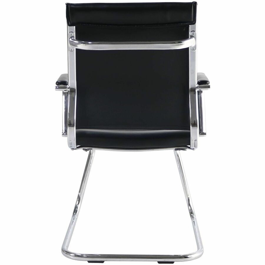 Chrome Frame Material - Cantilever Base - Black - Leather, Chrome - Armrest - 1 Each
