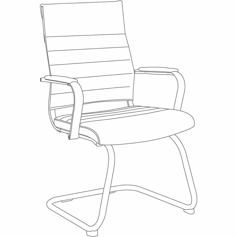 Chrome Frame Material - Cantilever Base - Black - Leather, Chrome - Armrest - 1 Each