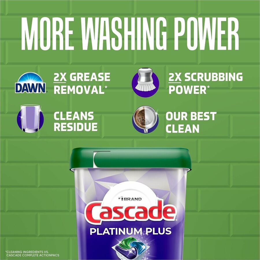 Cascade Platinum Plus ActionPacs, Fresh Scent, Enzyme Activated, Purple, 47 Pack