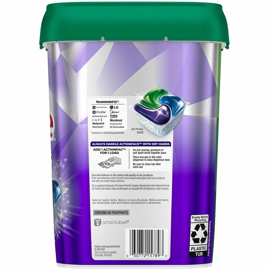 Cascade Platinum Plus ActionPacs, Fresh Scent, Enzyme Activated, Purple, 47 Pack