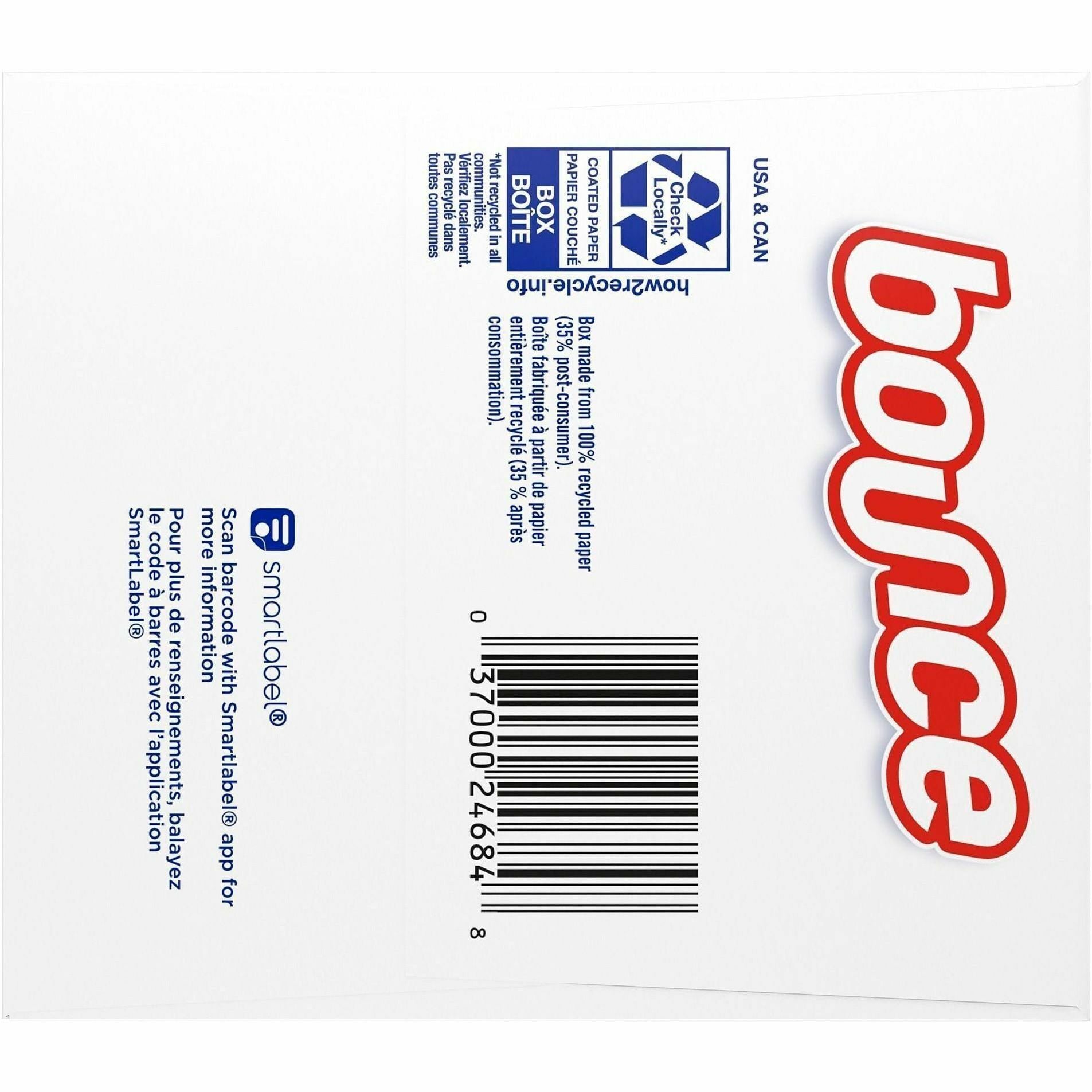 Bounce Free & Gentle Dryer Sheets, Hypoallergenic, Fragrance-Free, Dye-Free, White, 240 Sheets per Box