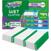 Swiffer Sweeper Wet Mop Cloths, Lavender Scent, Textured, White, 8" x 10", 1 Box