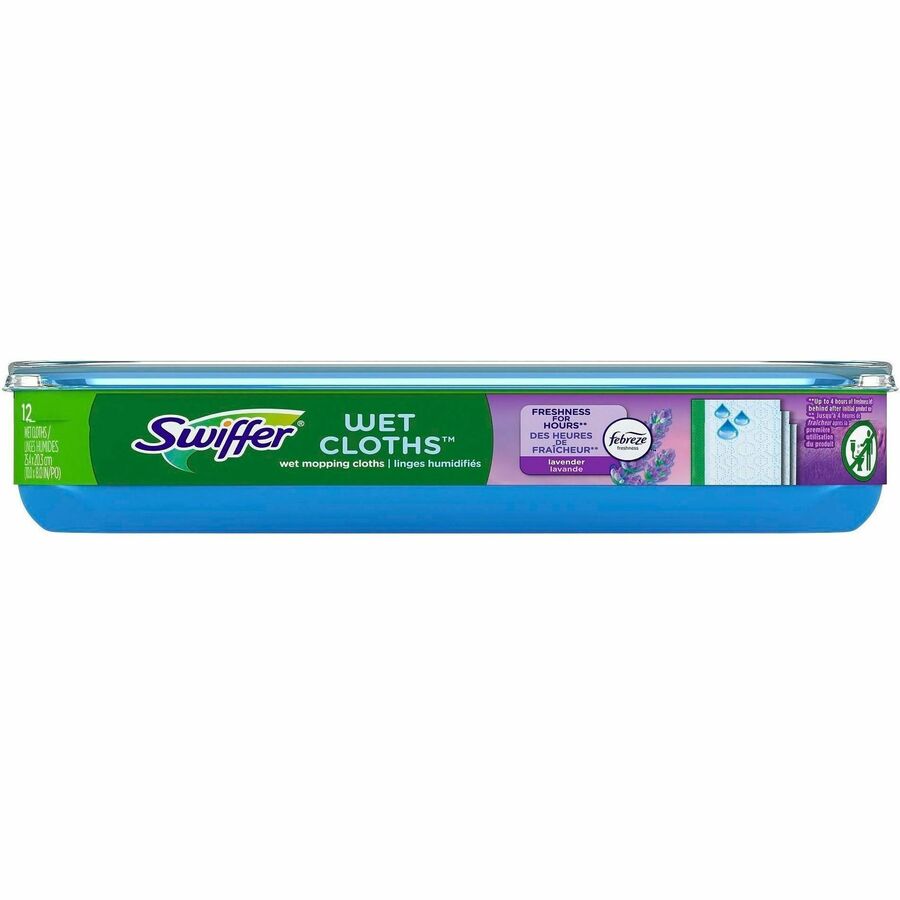 Swiffer Sweeper Wet Mop Cloths, Lavender Scent, Textured, White, 8" x 10", 1 Box