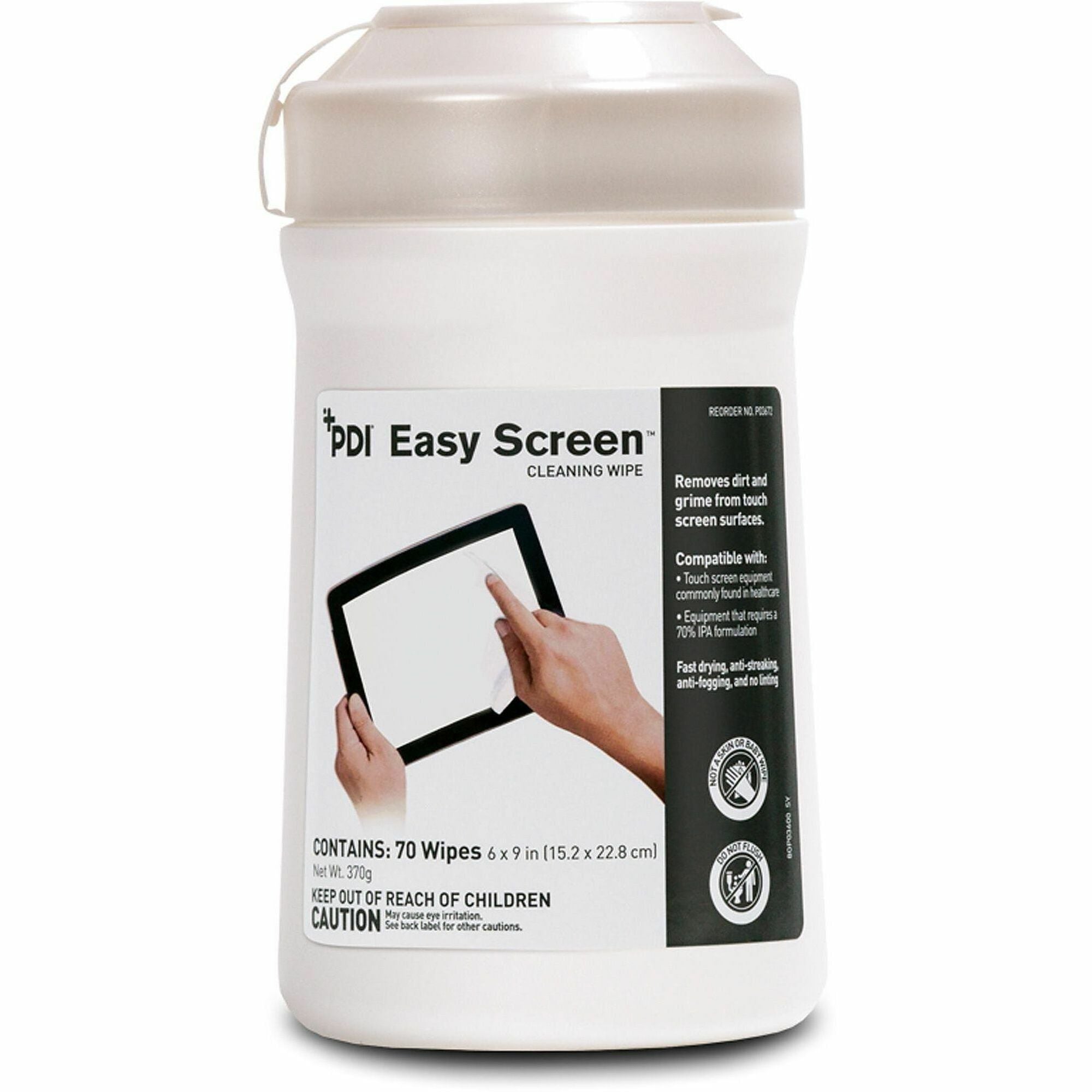 For Touchscreen, Electronic Equipment, Tablet, Glass - Residue-free, Streak-free, Dust Resistant, Dirt Resistant, Fingerprint Resistant, Disposable, Pre-moistened, Fast-drying, Anti-fog, Smudge Resistant, Grime ResistantCanister - 70 / Pack