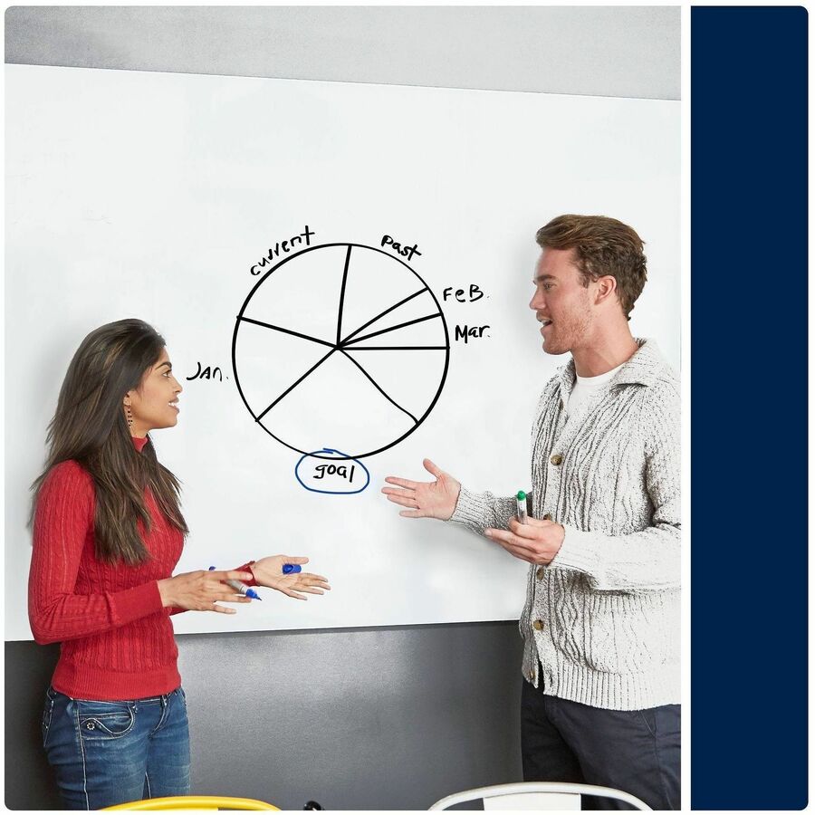 Quartet InvisaMount Anti-Glare Magnetic Glass Dry-Erase Board, 48" x 36", White, 1 Each
