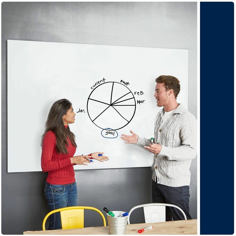 Quartet InvisaMount Anti-Glare Magnetic Glass Dry-Erase Board, 72" x 48", White, 1 Each