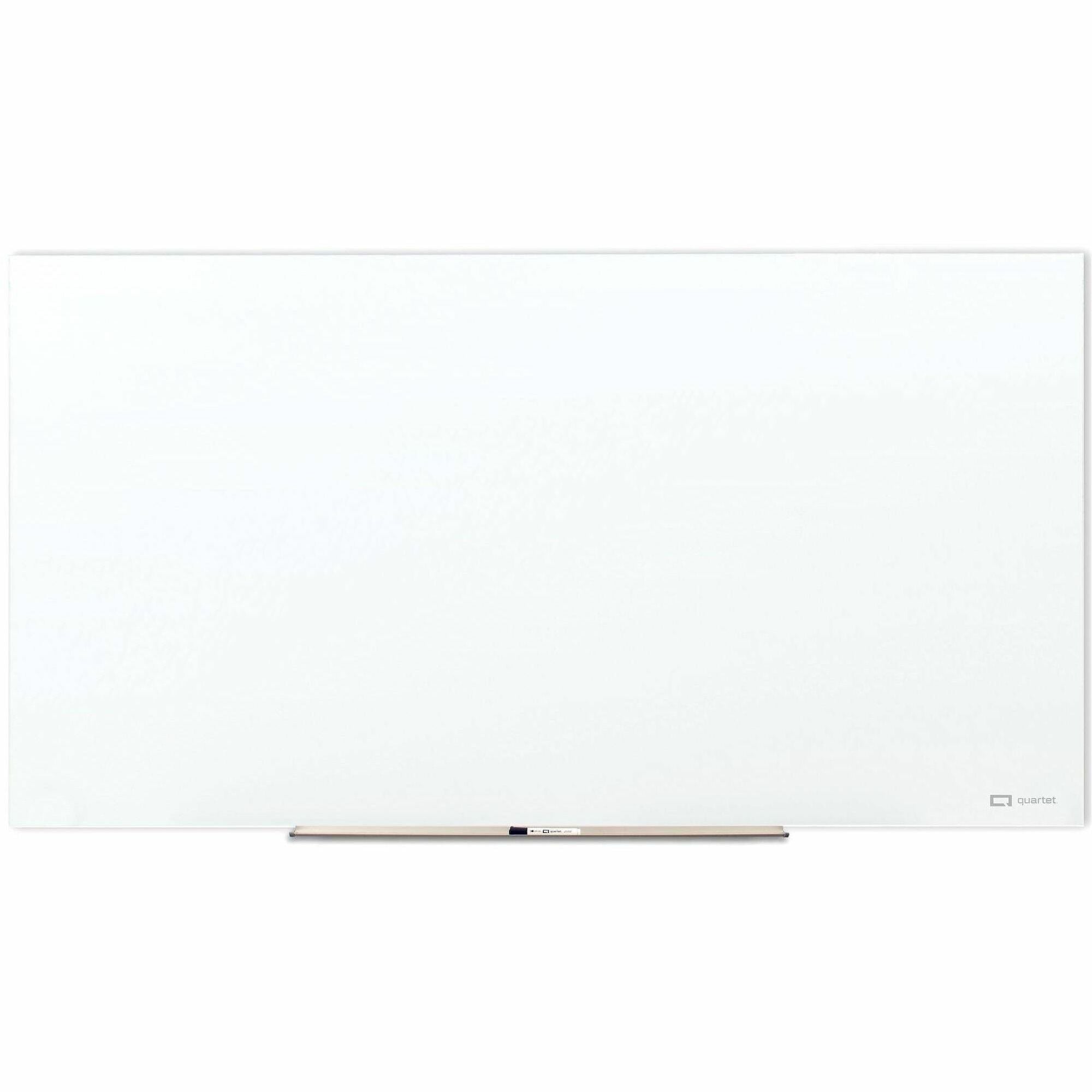 Quartet InvisaMount Anti-Glare Magnetic Glass Dry-Erase Board, 96" x 48", White, 1 Each